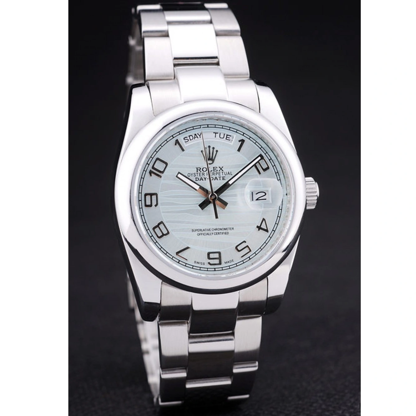 7470 DayDate Polished Silver Rolex Dial White Bezel 1016